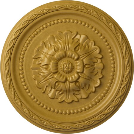 Ekena Millwork Palmetto Ceiling Medallion, Hand-Painted Iridescent Gold, 11 1/2"OD x 1"P CM11PAIGS